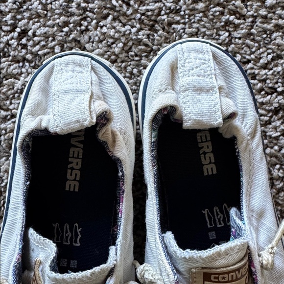 Converse Women’s Off-White Slip On Rope Lace Sneakers - Picture 4 of 10